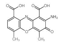 2-amino-4,6-dimethyl-3-oxo-phenoxazine-1,9-dicarboxylic acid结构式