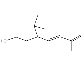 (4E)-3-异丙基-6-甲基-4,6-庚二烯-1-醇结构式