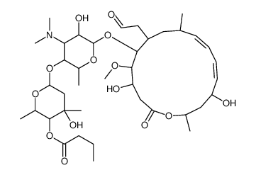 [6-[6-[[(10Z,12E)-4,14-dihydroxy-5-methoxy-9,16-dimethyl-2-oxo-7-(2-oxoethyl)-1-oxacyclohexadeca-10,12-dien-6-yl]oxy]-4-(dimethylamino)-5-hydroxy-2-methyloxan-3-yl]oxy-4-hydroxy-2,4-dimethyloxan-3-yl] butanoate结构式