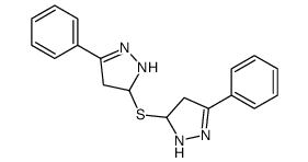 3-phenyl-5-[(3-phenyl-4,5-dihydro-1H-pyrazol-5-yl)sulfanyl]-4,5-dihydro-1H-pyrazole结构式