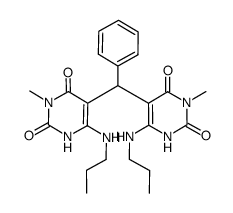 5,5'-(phenylmethylene)bis(3-methyl-6-(propylamino)pyrimidine-2,4(1H,3H)-dione) Structure