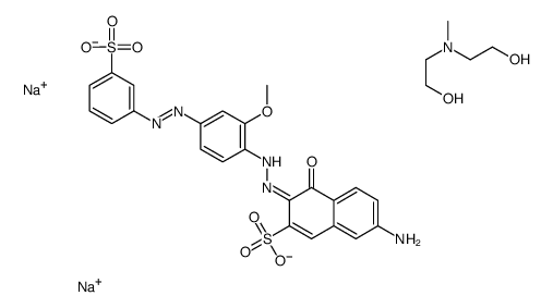 7-amino-4-hydroxy-3-[[2-methoxy-4-[(3-sulphophenyl)azo]phenyl]azo]naphthalene-2-sulphonic acid, sodium salt, compound with 2,2'-(methylimino)diethanol结构式