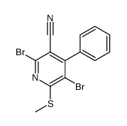 2,5-dibromo-6-methylsulfanyl-4-phenylpyridine-3-carbonitrile结构式