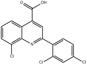 8-chloro-2-(2,4-dichlorophenyl)quinoline-4-carboxylic acid结构式