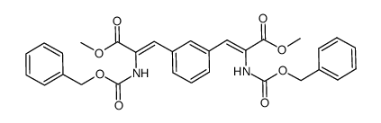 2-benzyloxycarbonylamino-3-[3-(2-benzyloxycarbonylamino-2-methoxycarbonyl-vinyl)-phenyl]-acrylic acid methyl ester结构式