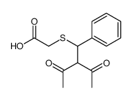 2-(2-acetyl-3-oxo-1-phenylbutyl)sulfanylacetic acid结构式