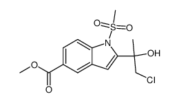 2-(2-Chloro-1-hydroxy-1-methyl-ethyl)-1-methanesulfonyl-1H-indole-5-carboxylic acid methyl ester Structure