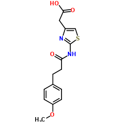 (2-{[3-(4-Methoxyphenyl)propanoyl]amino}-1,3-thiazol-4-yl)acetic acid structure