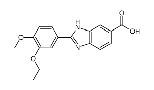 2-(3-ethoxy-4-methoxyphenyl)-3H-benzimidazole-5-carboxylic acid结构式