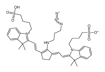 4-[2-[(E)-2-[(3E)-2-(3-azidopropylamino)-3-[(2Z)-2-[3,3-dimethyl-1-(4-sulfobutyl)indol-2-ylidene]ethylidene]cyclopenten-1-yl]ethenyl]-3,3-dimethylindol-1-ium-1-yl]butane-1-sulfonate Structure