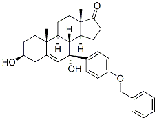 Androst-5-en-17-one, 3,7-dihydroxy-7-[4-(phenylmethoxy)phenyl]-, (3beta,7beta)- structure