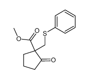 methyl 2-oxo-1-((phenylthio)methyl)cyclopentane-1-carboxylate Structure