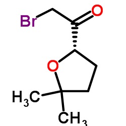 Ethanone, 2-bromo-1-(tetrahydro-5,5-dimethyl-2-furanyl)-, (S)- (9CI) Structure