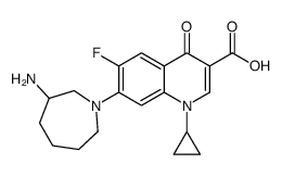 7-(3-氨基氮杂环庚烷-1-基)-1-环丙基-6-氟-4-氧代-1,4-二氢喹啉-3-羧酸结构式