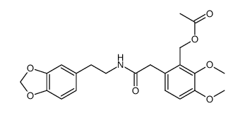 6-(2-(2-(benzo[d][1,3]dioxol-5-yl)ethylamino)-2-oxoethyl)-2,3-dimethoxybenzyl acetate结构式