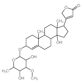 Carda-4,20(22)-dienolide,3-[(6-deoxy-3-Omethyl- R-L-mannopyranosyl)oxy]-14- hydroxy-,(3â)-结构式