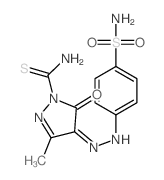 3-methyl-5-oxo-4-[(4-sulfamoylphenyl)hydrazinylidene]pyrazole-1-carbothioamide结构式