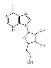 6H-Purine-6-thione,9-(5-deoxy-b-D-ribo-hexofuranosyl)-1,9-dihydro- picture