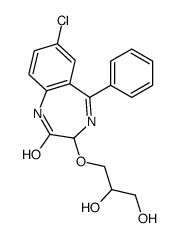 7-chloro-3-(2,3-dihydroxypropoxy)-5-phenyl-1,3-dihydro-1,4-benzodiazepin-2-one Structure