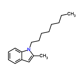 1-辛基-2-甲基吲哚结构式