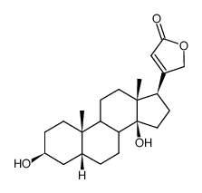 (17α)-3α,14-Dihydroxy-5β-card-20(22)-enolide结构式