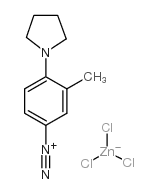 3-甲基-4-(1-吡咯烷基)重氮苯三氯锌酸盐结构式