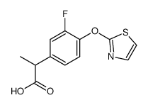 2-(3-fluoro-4-thiazol-2-yloxy-phenyl)-propionic acid结构式