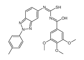 3,4,5-trimethoxy-N-[[2-(4-methylphenyl)benzotriazol-5-yl]carbamothioyl]benzamide结构式