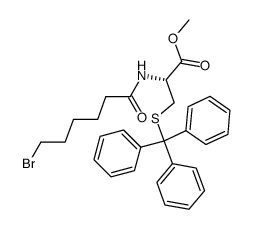 (R)-2-(6-Bromo-hexanoylamino)-3-tritylsulfanyl-propionic acid methyl ester Structure