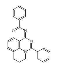 N-[phenyl-[[phenyl-(1-piperidyl)methylidene]amino]methylidene]benzamide Structure