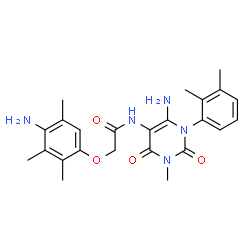 Acetamide,N-[6-amino-1-(2,3-dimethylphenyl)-1,2,3,4-tetrahydro-3-methyl-2,4-dioxo-5-pyrimidinyl]-2-(4-amino-2,3,5-trimethylphenoxy)- structure