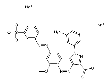 disodium 1-(3-aminophenyl)-4-[[2-methoxy-4-[(3-sulphonatophenyl)azo]phenyl]azo]-1H-pyrazole-3-carboxylate structure