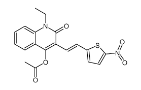 [1-ethyl-3-[(E)-2-(5-nitrothiophen-2-yl)ethenyl]-2-oxoquinolin-4-yl] acetate结构式