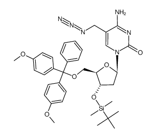 3'-O-(tert-butyl(dimethyl)silyl)-5'-O-(4,4'-dimethoxytrityl)-5-(azidomethyl)deoxycytidine Structure