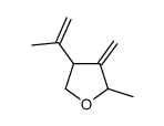 2-methyl-3-methylidene-4-prop-1-en-2-yloxolane结构式