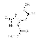 methyl 5-(methoxycarbonylmethyl)-2-oxo-1,3-dihydroimidazole-4-carboxylate structure