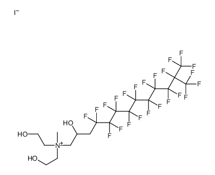 [bis(2-hydroxyethyl)][2-hydroxy-4,4,5,5,6,6,7,7,8,8,9,9,10,10,11,11,12,13,13,13-icosafluoro-12-(trifluoromethyl)tridecan-1-yl]methylammonium iodide结构式