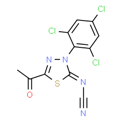 2-Acetyl-5-cyanimino-4,5-dihydro-4-(2,4,6-trichlorophenyl)-1,3,4-thiadiazole picture