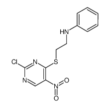 N-[2-(2-chloro-5-nitro-pyrimidin-4-ylsulfanyl)-ethyl]-aniline结构式