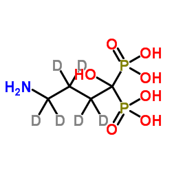 1-hydroxy-4-aminobutyl-1,1-bisphosphonic acid-2,2,3,3,4,4-d6 structure