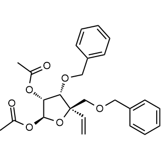 [(2s,3r,4s,5r)-2-乙酰氧基-4-苄氧基-5-(苄氧基甲基)-5-乙烯基-四氢呋喃-3-基]乙酸酯结构式