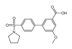 3-methoxy-5-(4-pyrrolidin-1-ylsulfonylphenyl)benzoic acid Structure