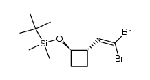 (1R,2R)-1-(t-butyldimethylsiloxy)-2-(2,2-dibromoethenyl)cyclobutane结构式