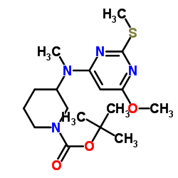 3-[(6-Methoxy-2-Methylsulfanyl-pyrimidin-4-yl)-Methyl-amino]-piperidine-1-carboxylic acid tert-butyl ester结构式