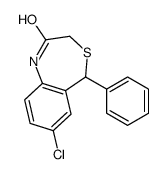 7-chloro-5-phenyl-1,5-dihydro-4,1-benzothiazepin-2-one结构式