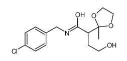 N-[(4-chlorophenyl)methyl]-4-hydroxy-2-(2-methyl-1,3-dioxolan-2-yl)butanamide结构式