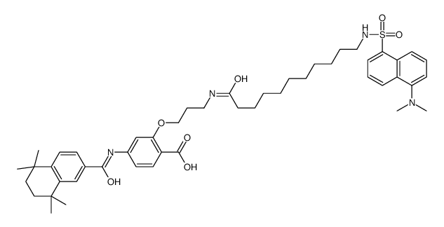 2-(aminopropyl-1-oxyl)-4-((5,6,7,8-tetrahydro-5,5,8,8-tetramethyl-2-naphthalenyl)carboxamido)benzoic acid structure