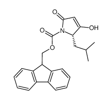 (5S)-4-Hydroxy-5-isobutyl-(9-fluorenylmethyloxycarbonyl)-pyrrol-2(5H)-one结构式