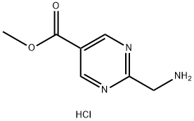 methyl 2-(aminomethyl)pyrimidine-5-carboxylate hydrochloride Structure