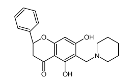 (2S)-5,7-dihydroxy-2-phenyl-6-(piperidin-1-ylmethyl)-2,3-dihydrochromen-4-one Structure